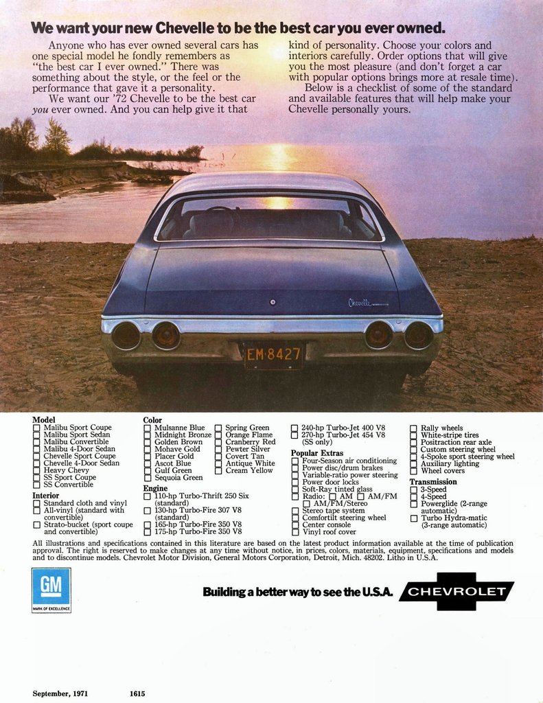 1972 Chev Chevelle Brochure Page 3